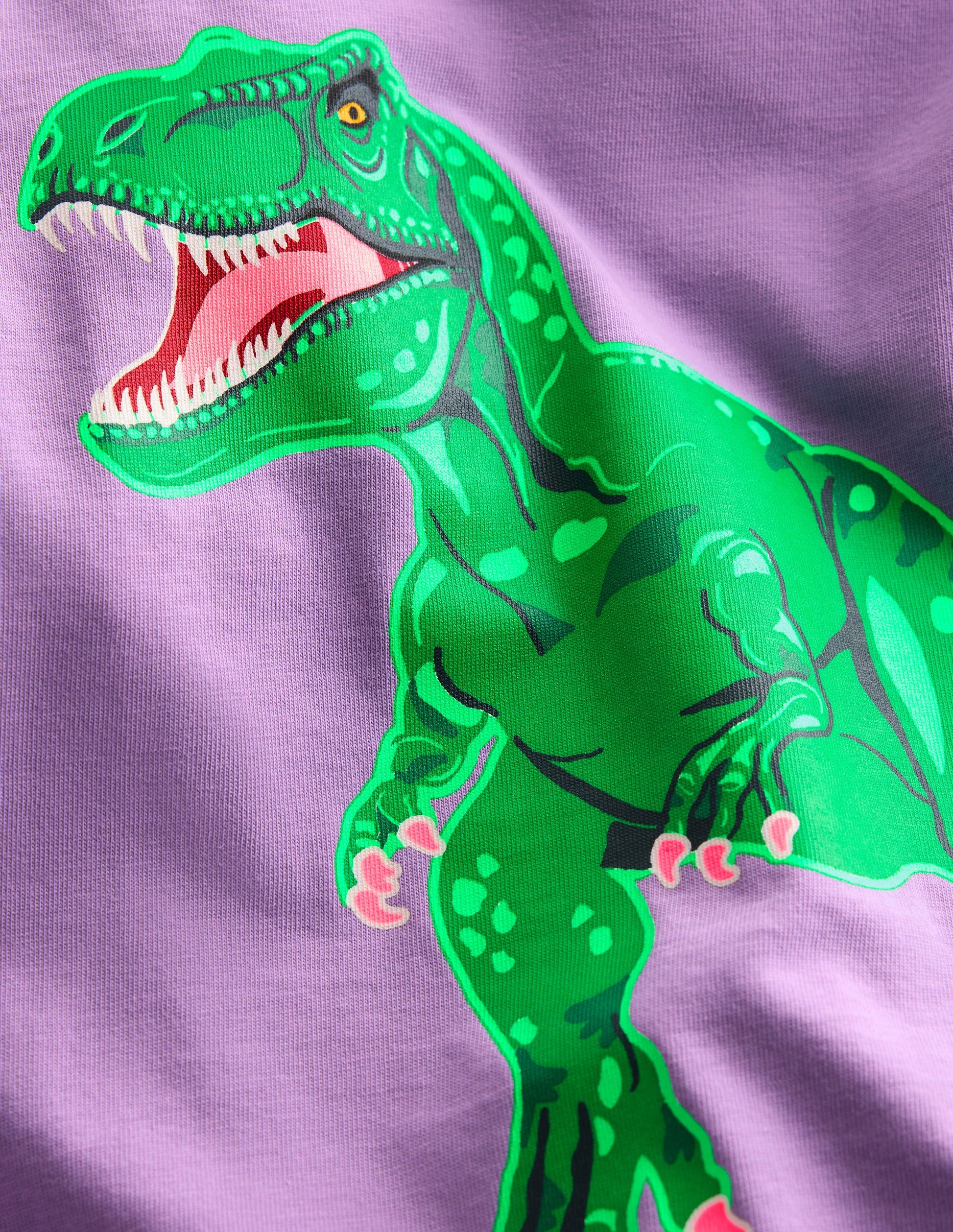 Front and Back Glow T-shirt-Aster Purple, Dino Skeleton-3