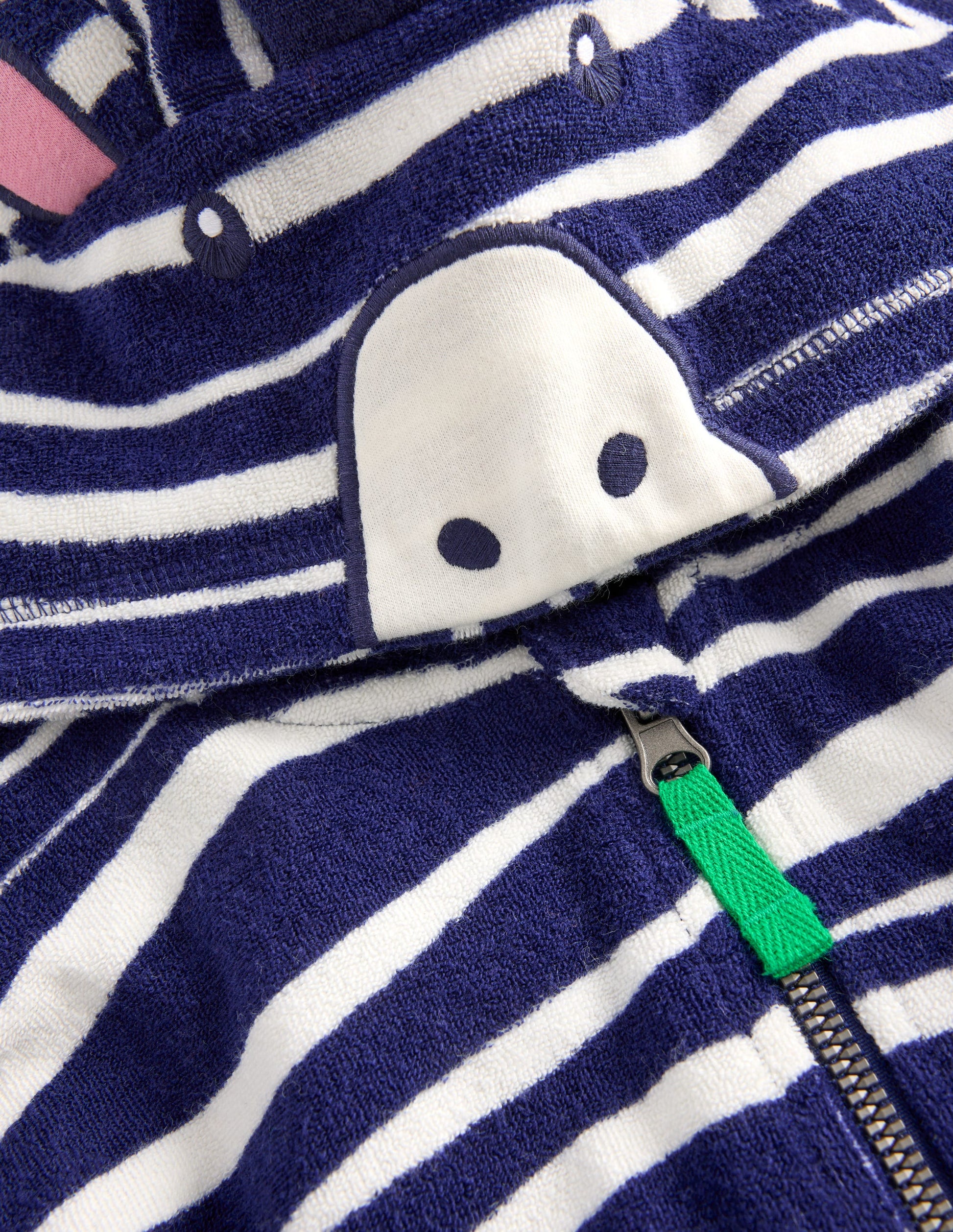 Fun Towelling Zip-up Throw On-Zebra-5