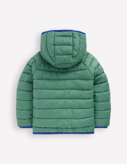 Pack-away Padded Jacket-Green and Blue-2