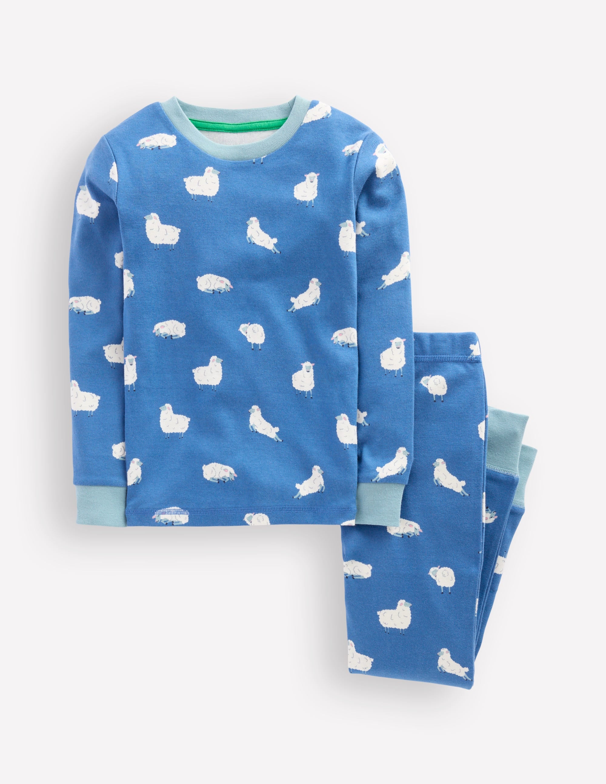 Snug Long John Pyjamas-Bluejay Sheep - Image 1