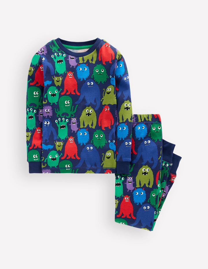 Snug Glow-in-the-dark Pyjamas-Navy Monster