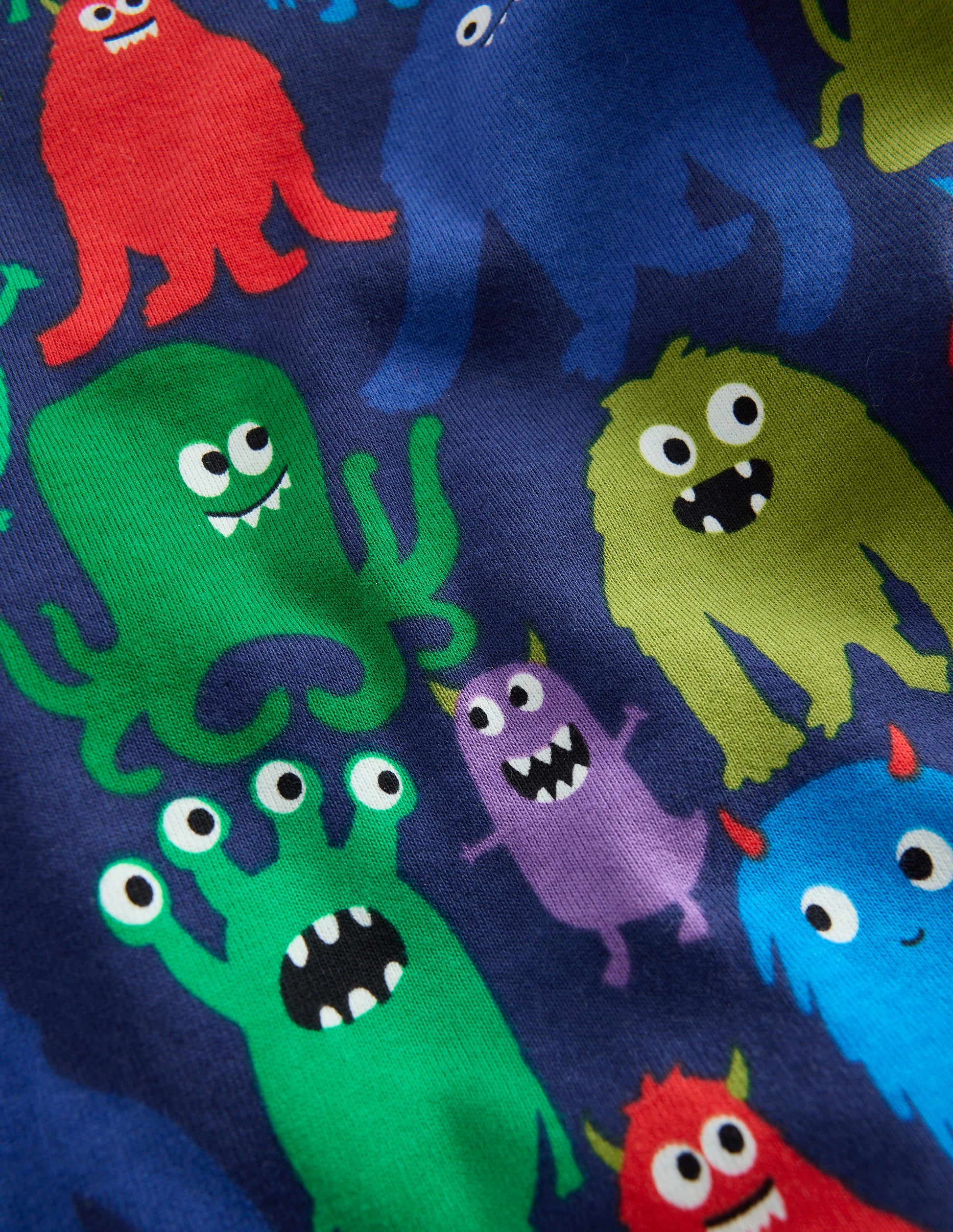 Snug Glow-in-the-dark Pyjamas-Navy Monster-3