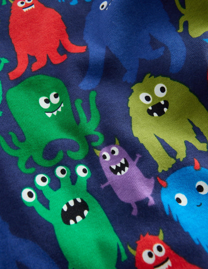 Snug Glow-in-the-dark Pyjamas-Navy Monster-3