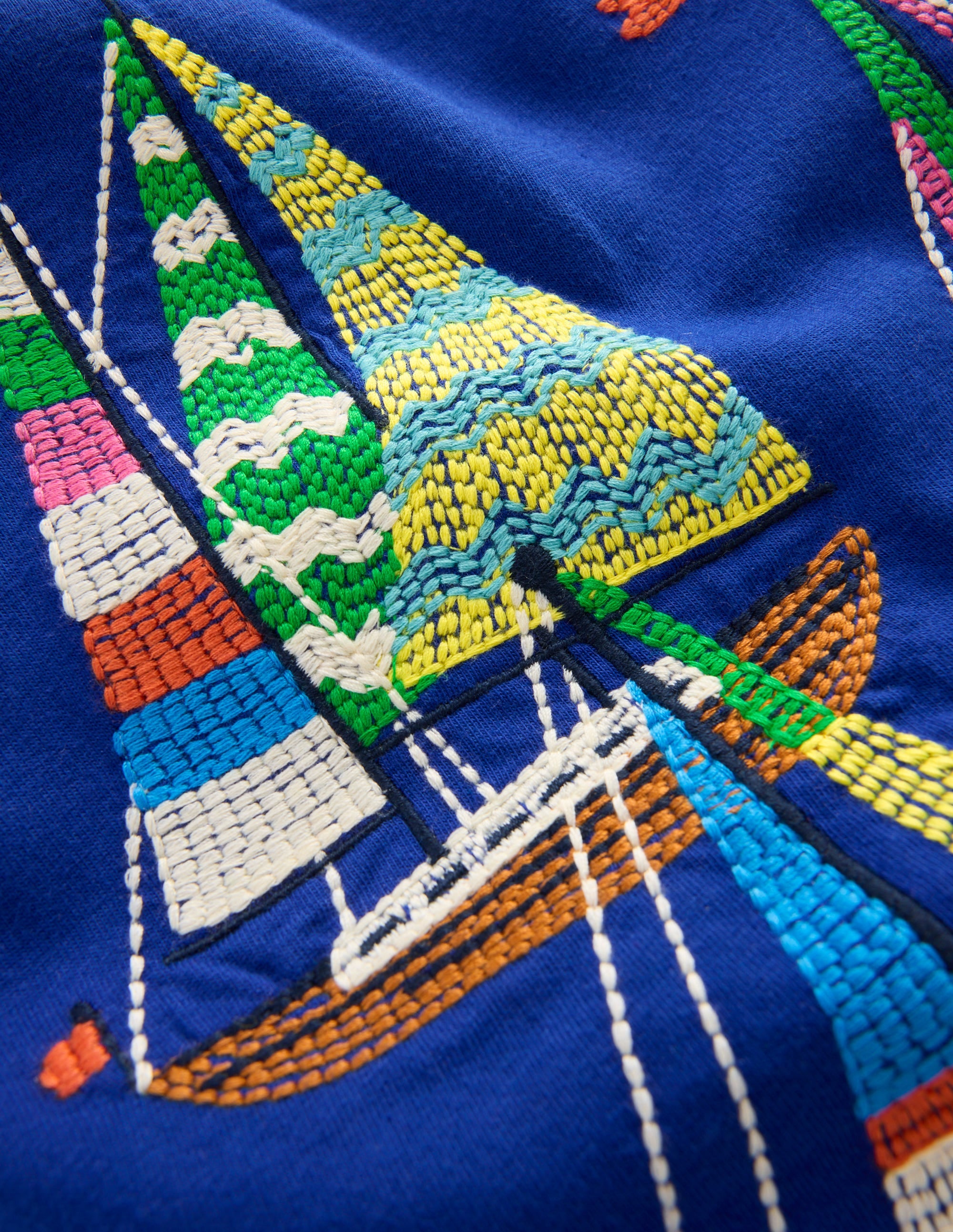 Superstitch T-Shirt-Sapphire Blue Boats - Image 3