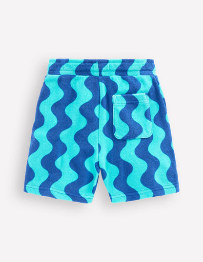 Towelling Shorts-MAZARINE BLUE WAVE-2