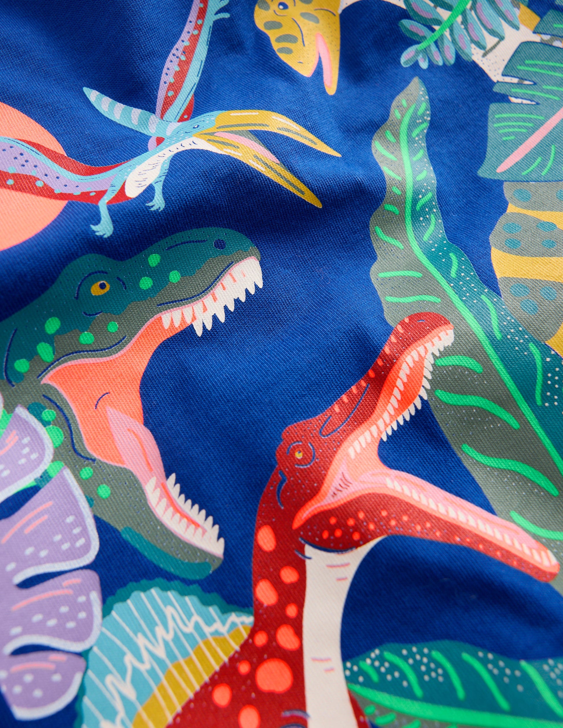 Short Sleeve Graphic T-shirt-Bright Blue Jurasic Era-3