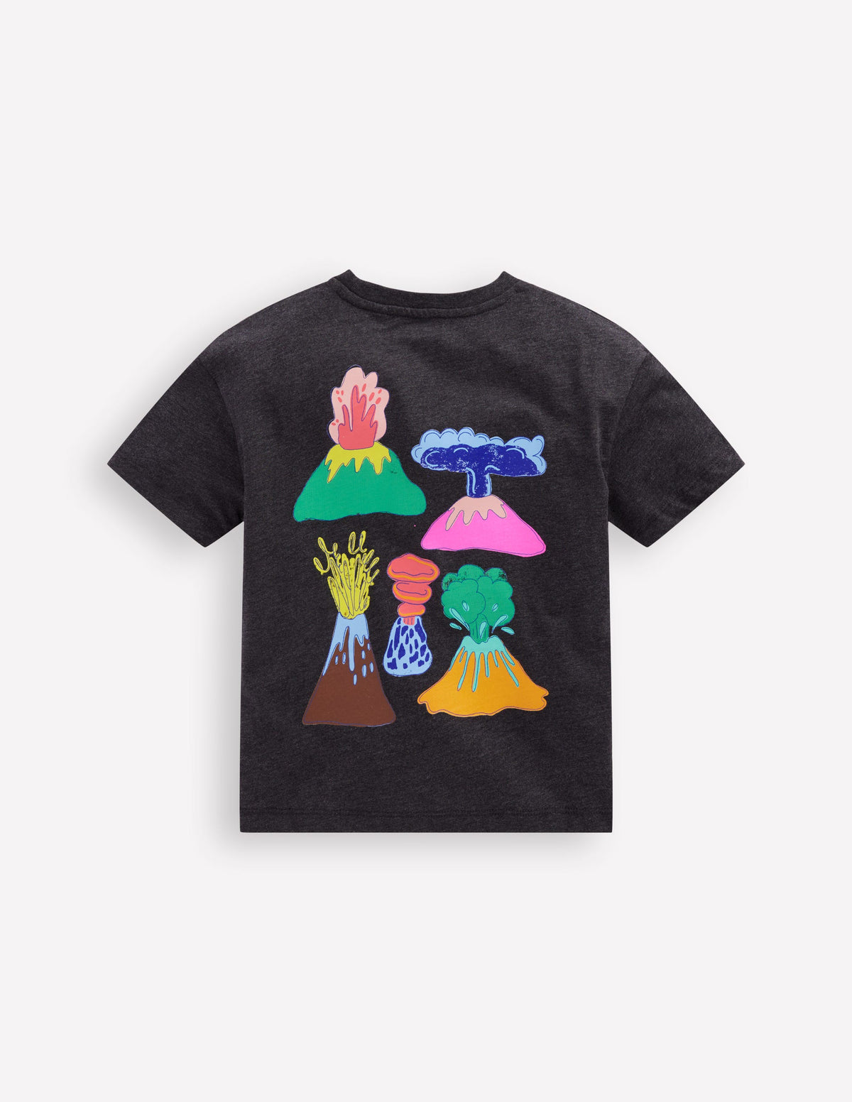 Front & Back Printed T-shirt-Charcoal Volcanoes - Image 2