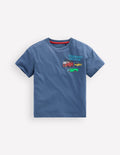 Front & Back Printed T-shirt-Vintage Indigo Truck