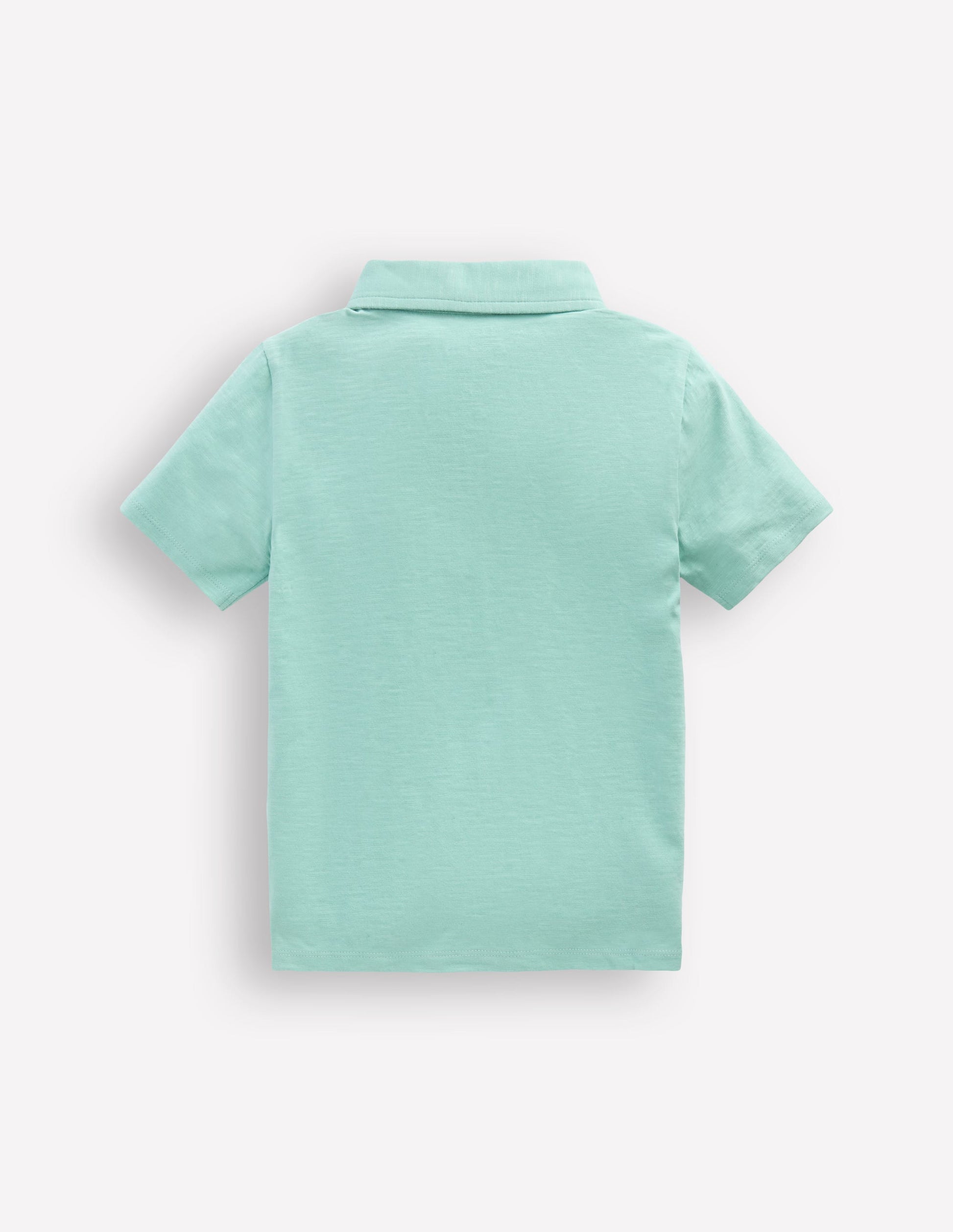 Slub Polo Shirt-Aqua Sea Blue-2