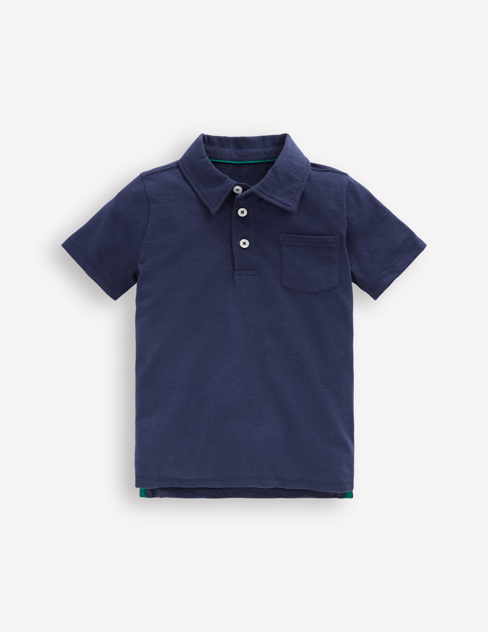 Slub Polo Shirt-Blue Marl - Image 2