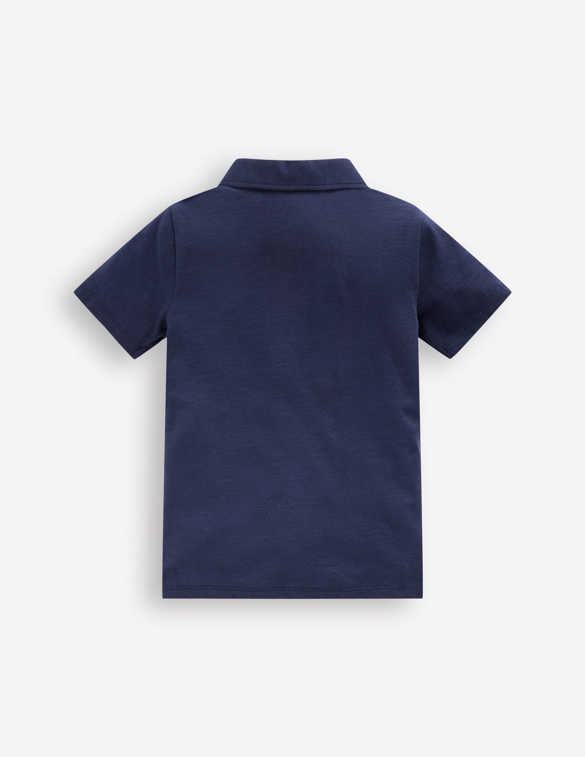 Slub Polo Shirt-Blue Marl-3