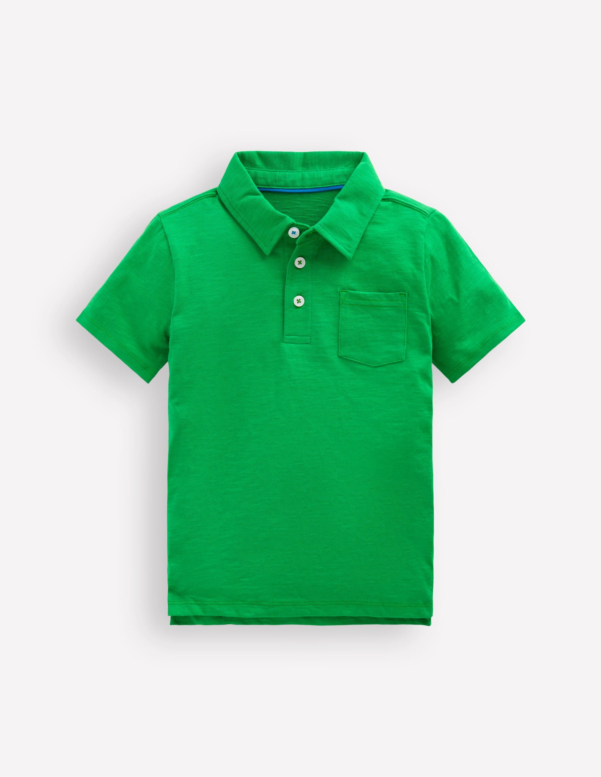 Slub Polo Shirt-Highland Green - Image 1