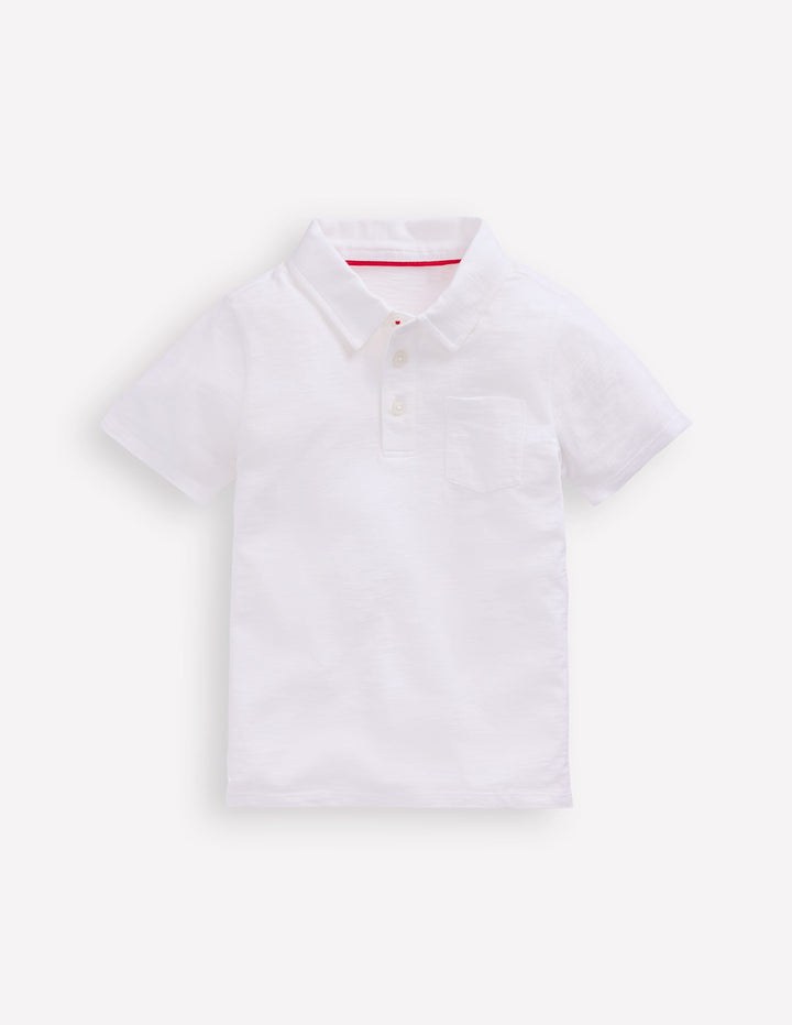 Slub Polo Shirt-White