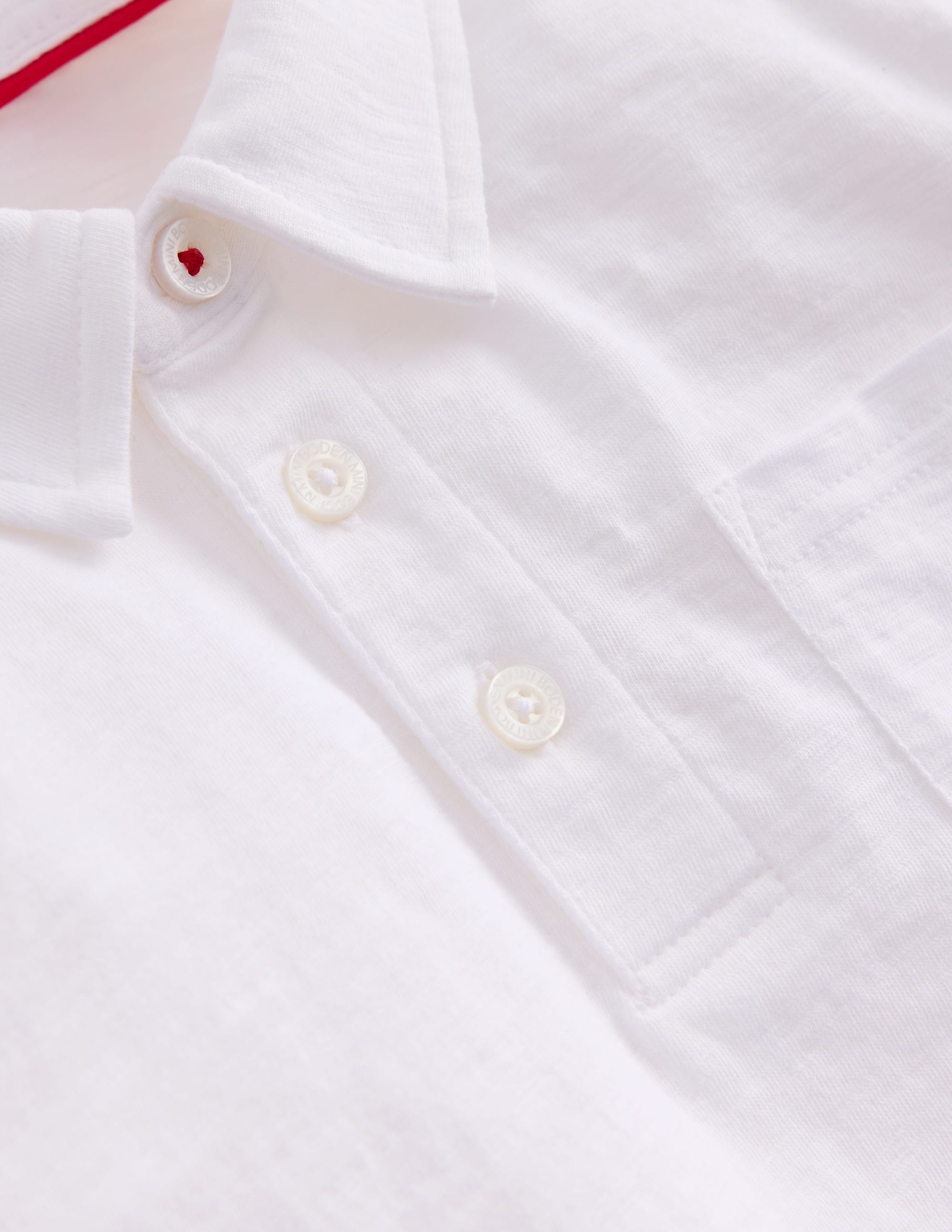 Slub Polo Shirt-White - Image 3