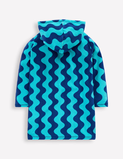 Towelling Zip-Up Throw-On-Blue Waves-2