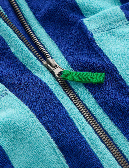 Towelling Zip-Up Throw-On-Hotch Stripe-3