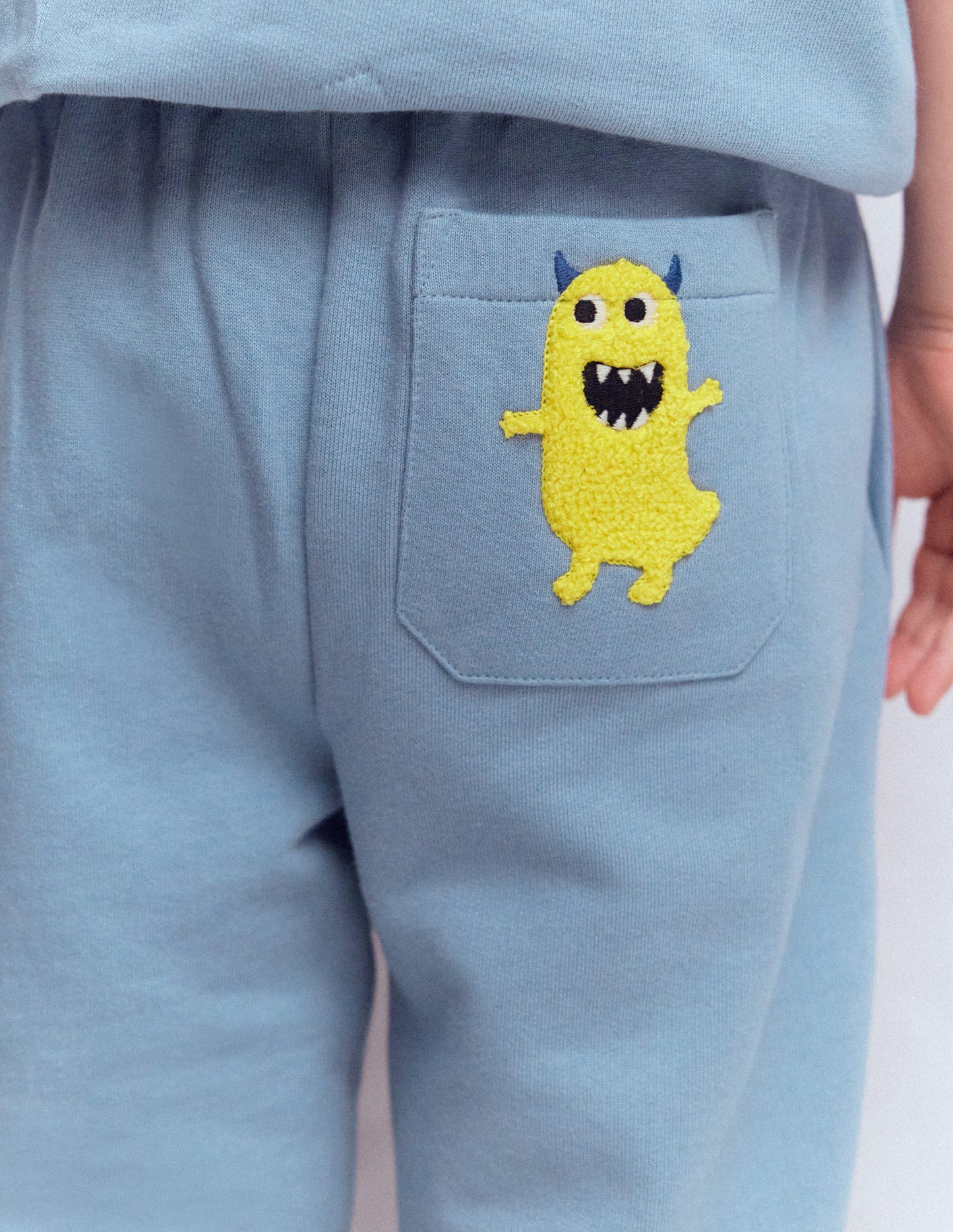 Fun Joggers-French Blue Monster Applique
