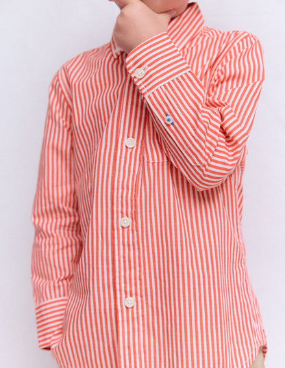 Cotton Shirt-Red Ticking-2