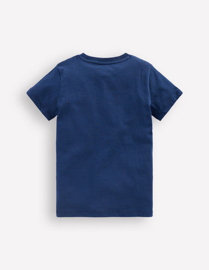 Glow-In-The-Dark T-shirt-Medieval blue Monster trucks-2