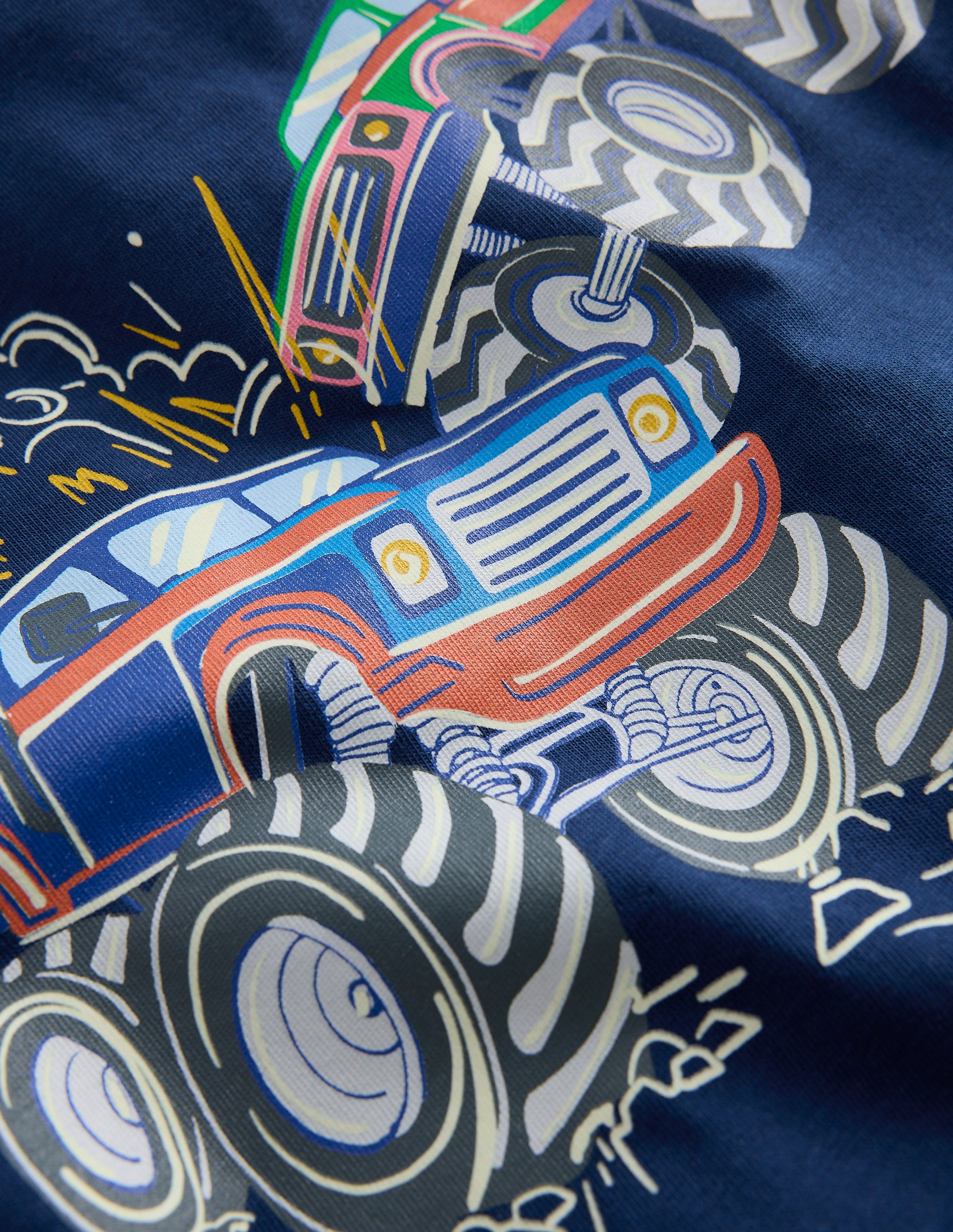 Glow-In-The-Dark T-shirt-Medieval blue Monster trucks - Image 3