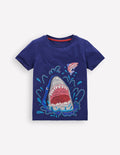 Glow Superstitch T-Shirt-College Navy Shark