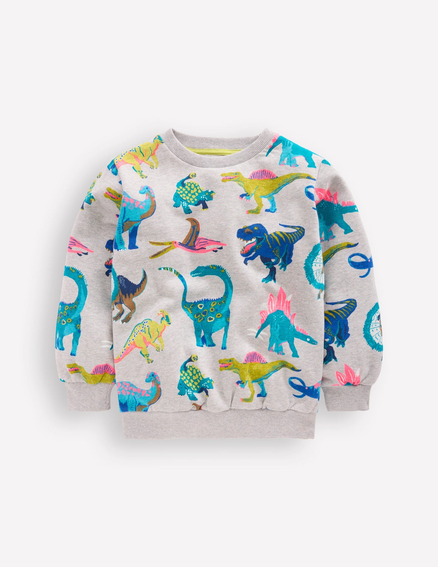 Everyday Printed Sweatshirt-Grey Dinos