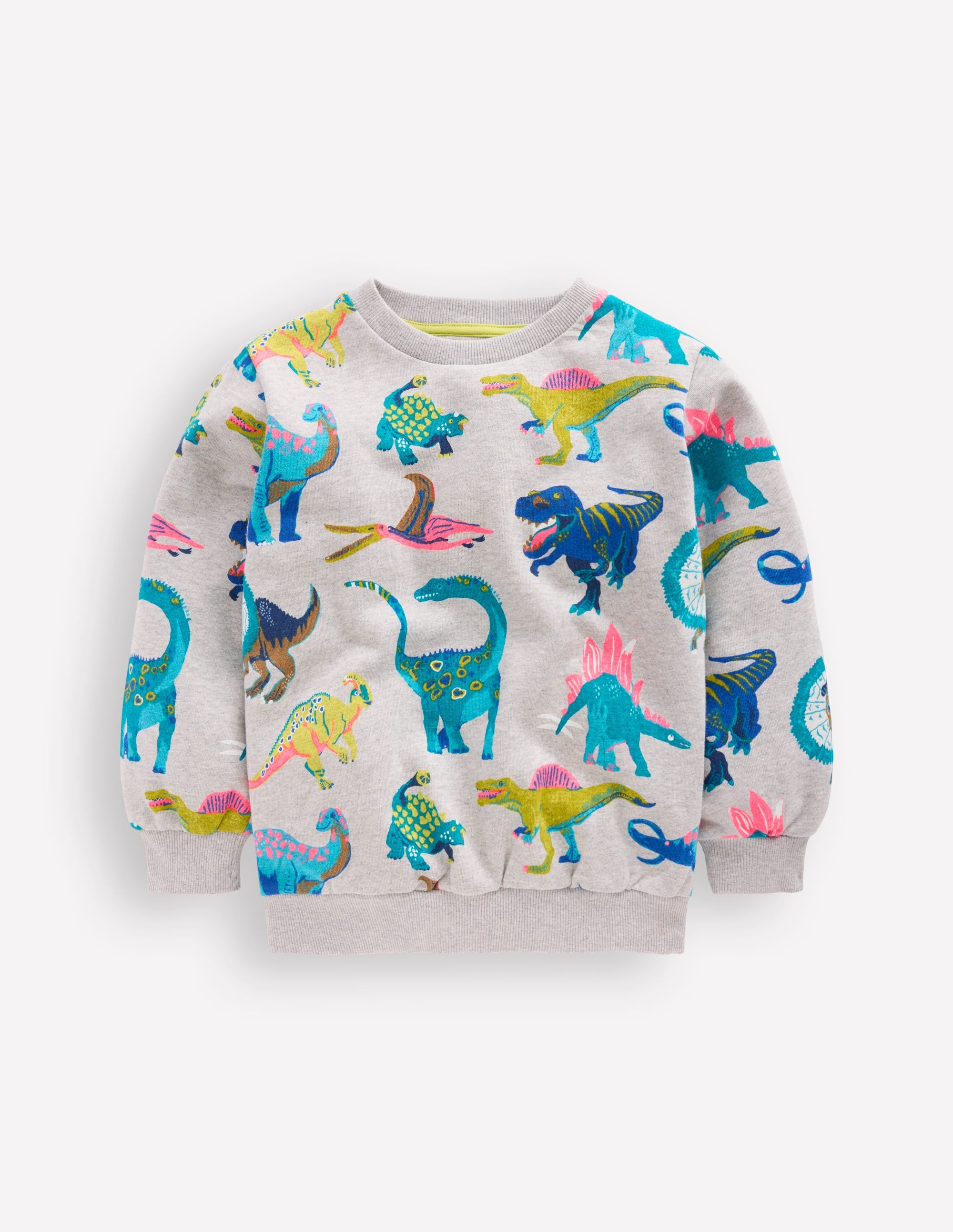 Everyday Printed Sweatshirt-Grey Dinos - Image 1