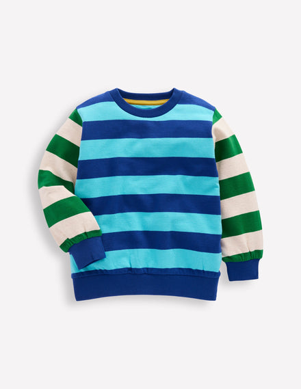 Everyday Printed Sweatshirt-Hotch Stripe