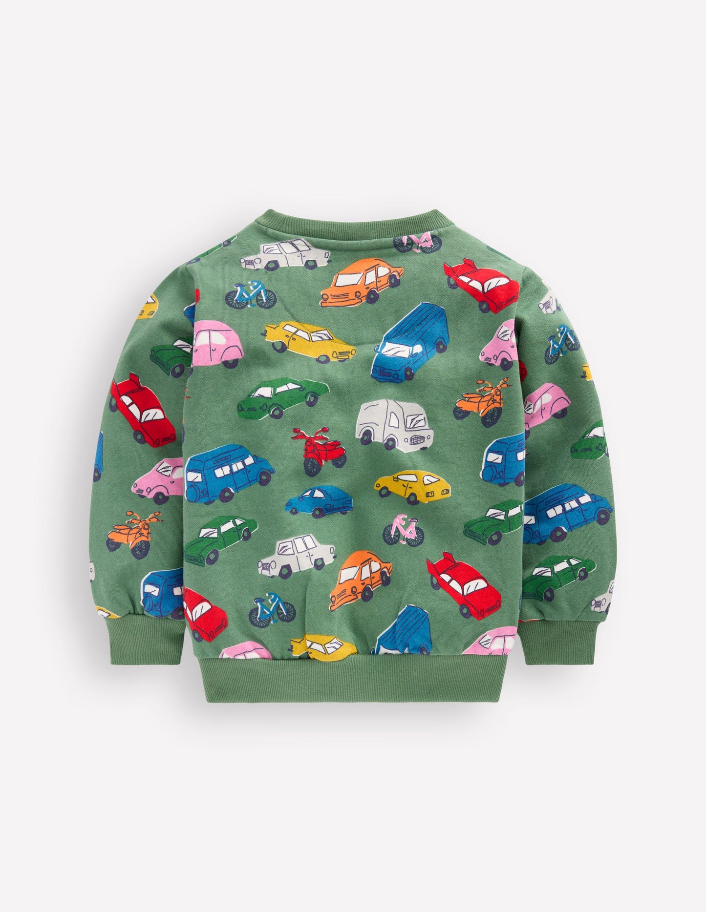 Everyday Printed Sweatshirt-Willow Green Traffic Jam
