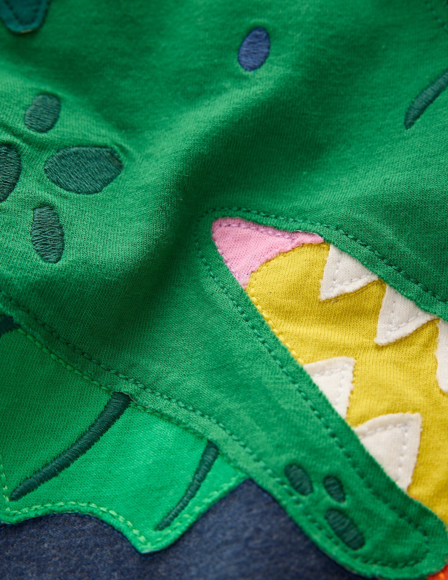 Fun Appliqué T-shirt-Blue Marl Dragon Fire