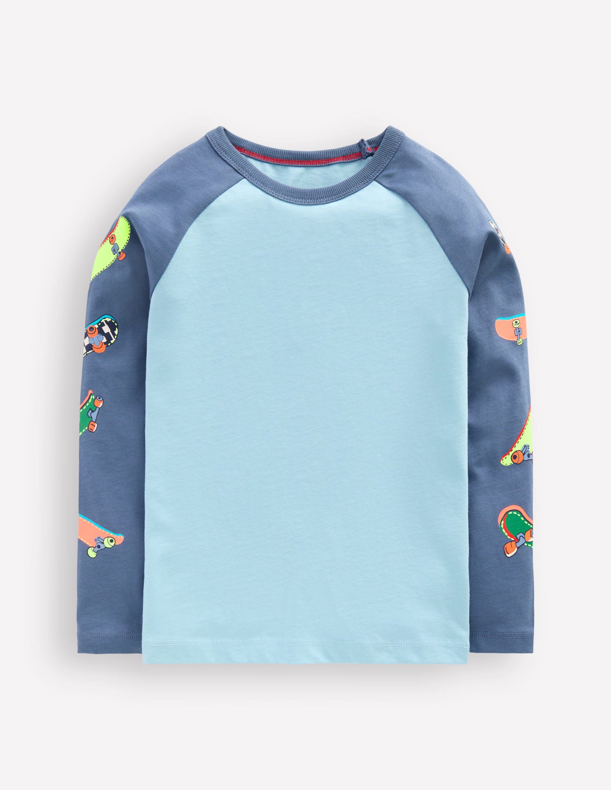 Printed Sleeve Raglan T-shirt-Blue Weekend Skateboards-3