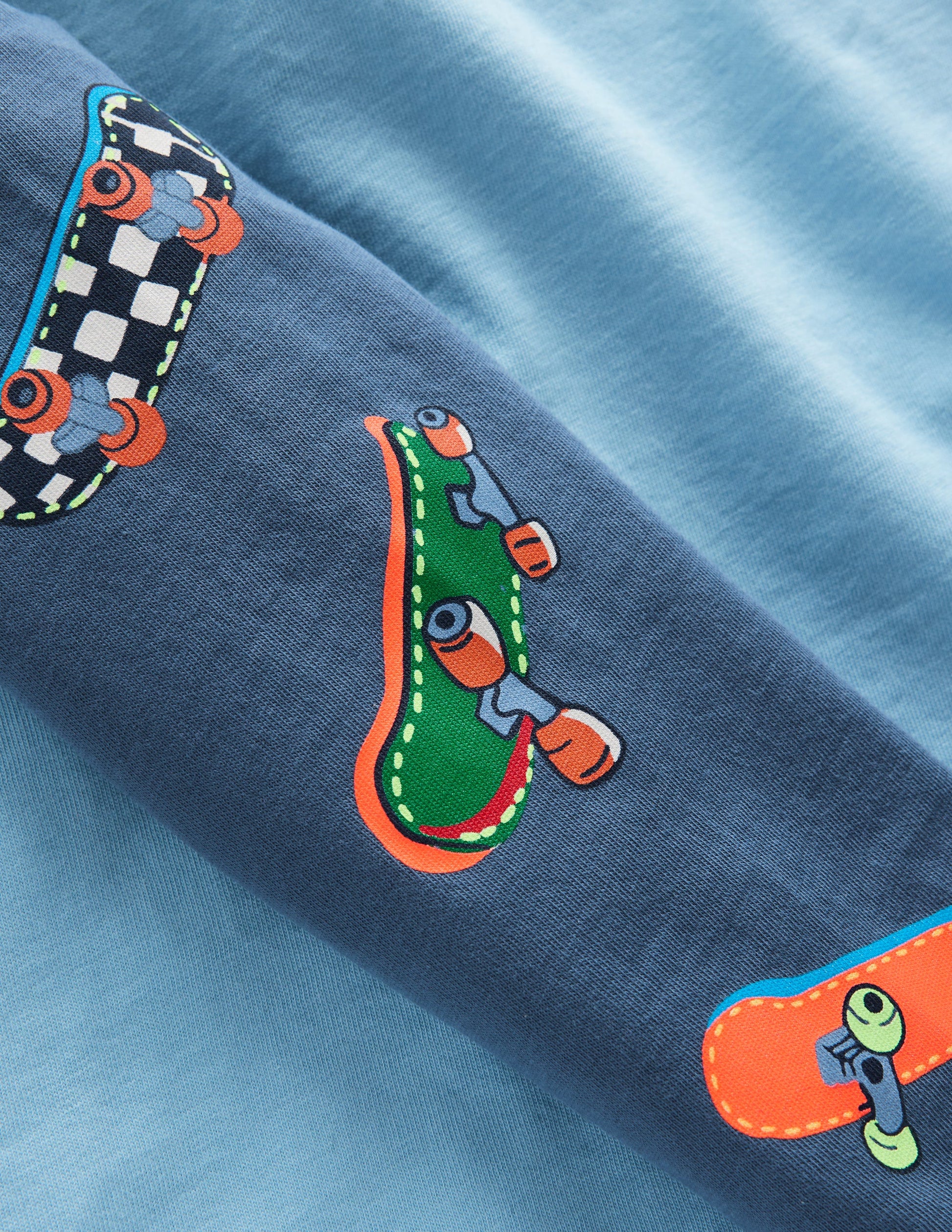 Printed Sleeve Raglan T-shirt-Blue Weekend Skateboards-5