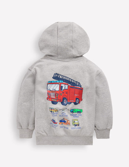 Front and Back Hoodie-Grey Marl Firetrucks-2