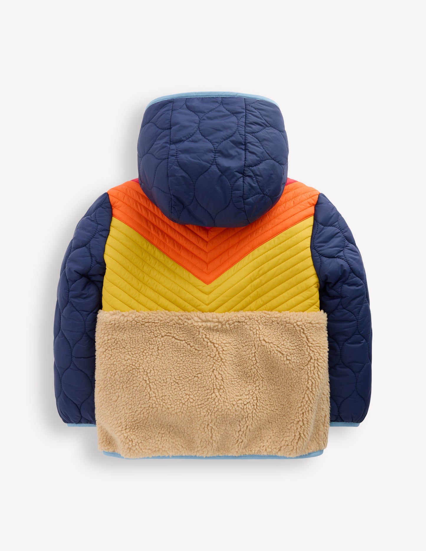 Chevron Borg Jacket-Orange Multi