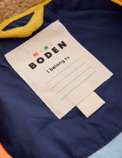 Chevron Borg Jacket-Orange Multi-10