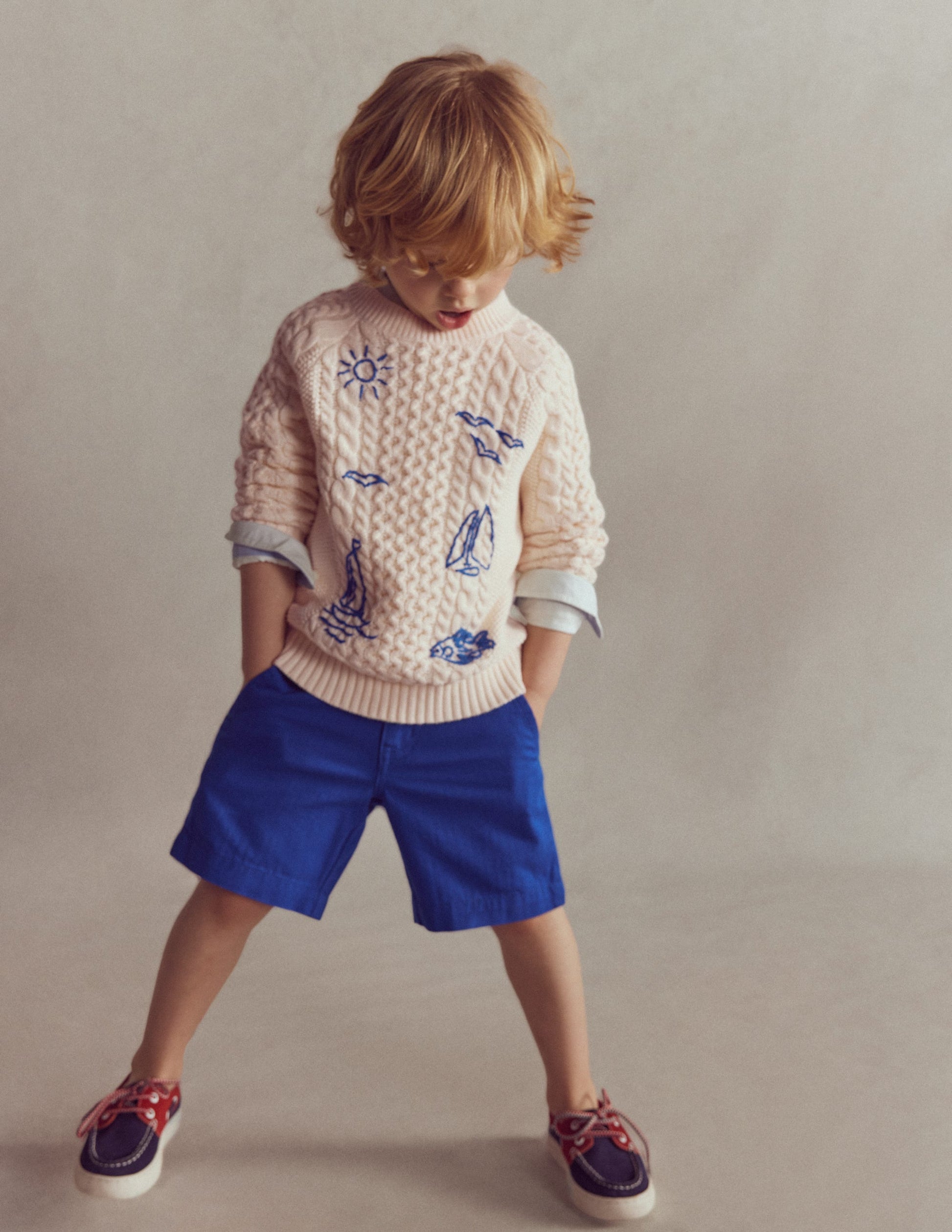 Cable Embroidered Jumper-Warm Ivory-2