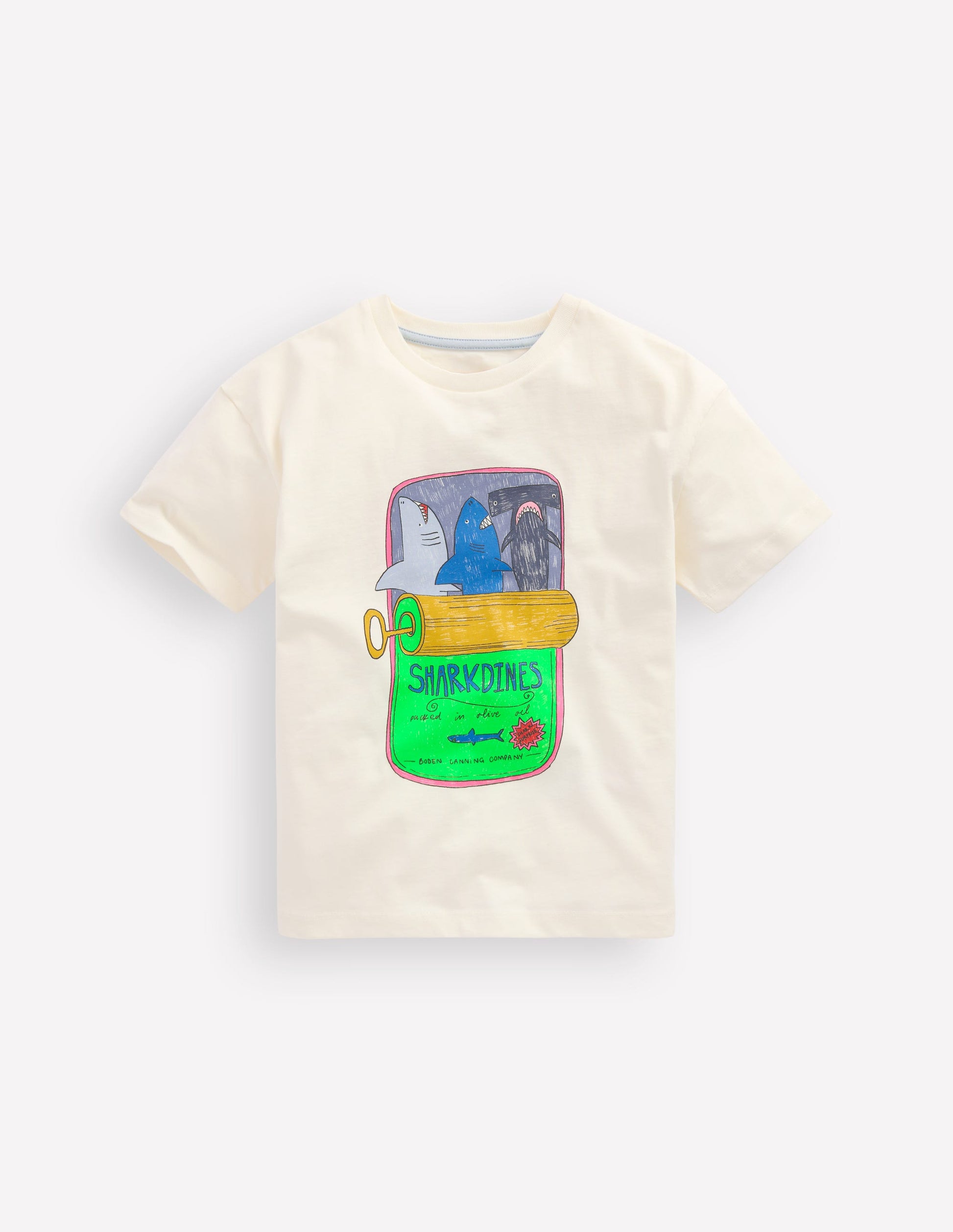Relaxed Graphic T-shirt B3156-Parchament Sardine Can-2