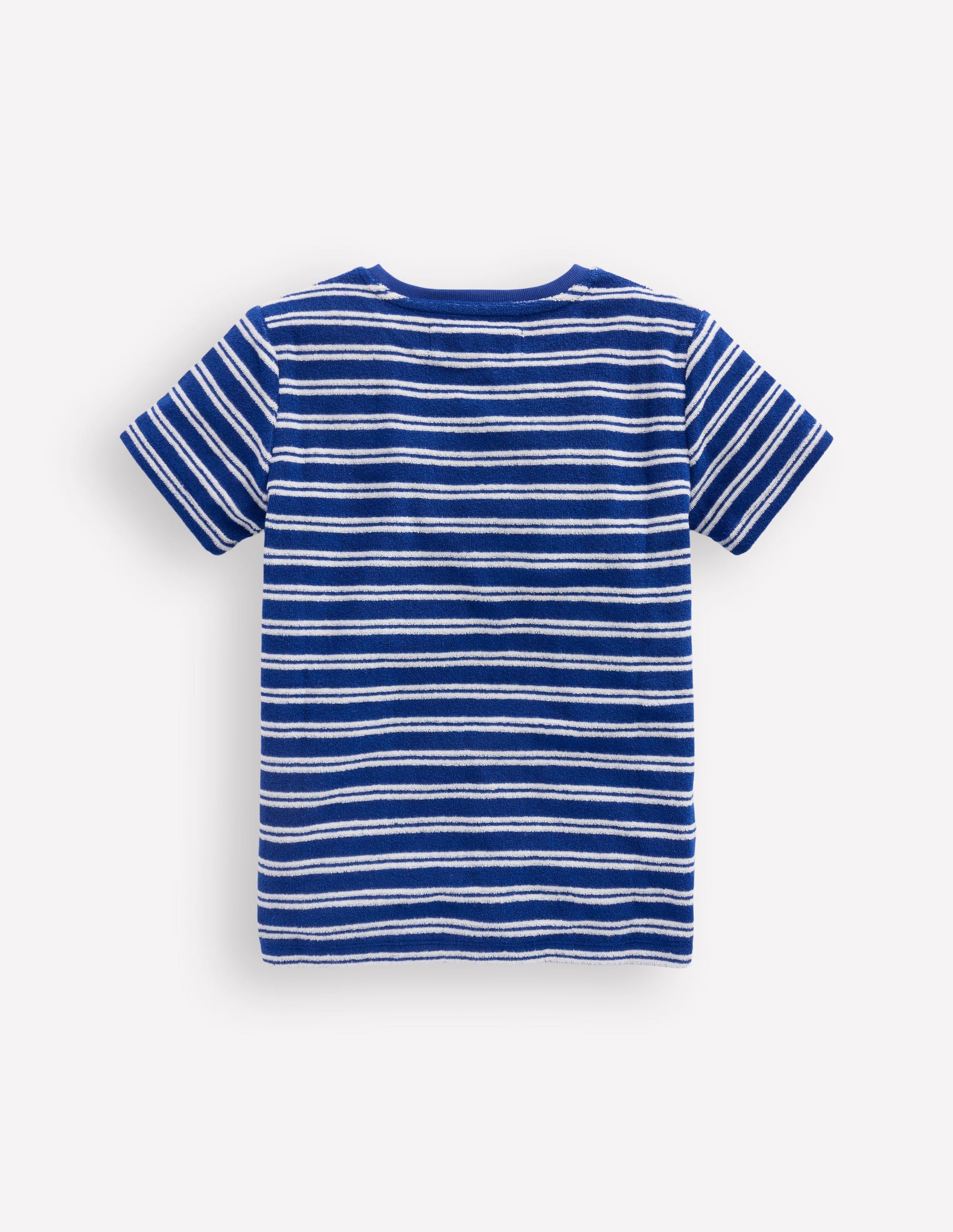 Short Sleeve Towelling T-shirt-Sapphire Blue/Ivory-3