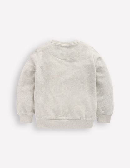 Badge Sweatshirt-GREY MARL-7