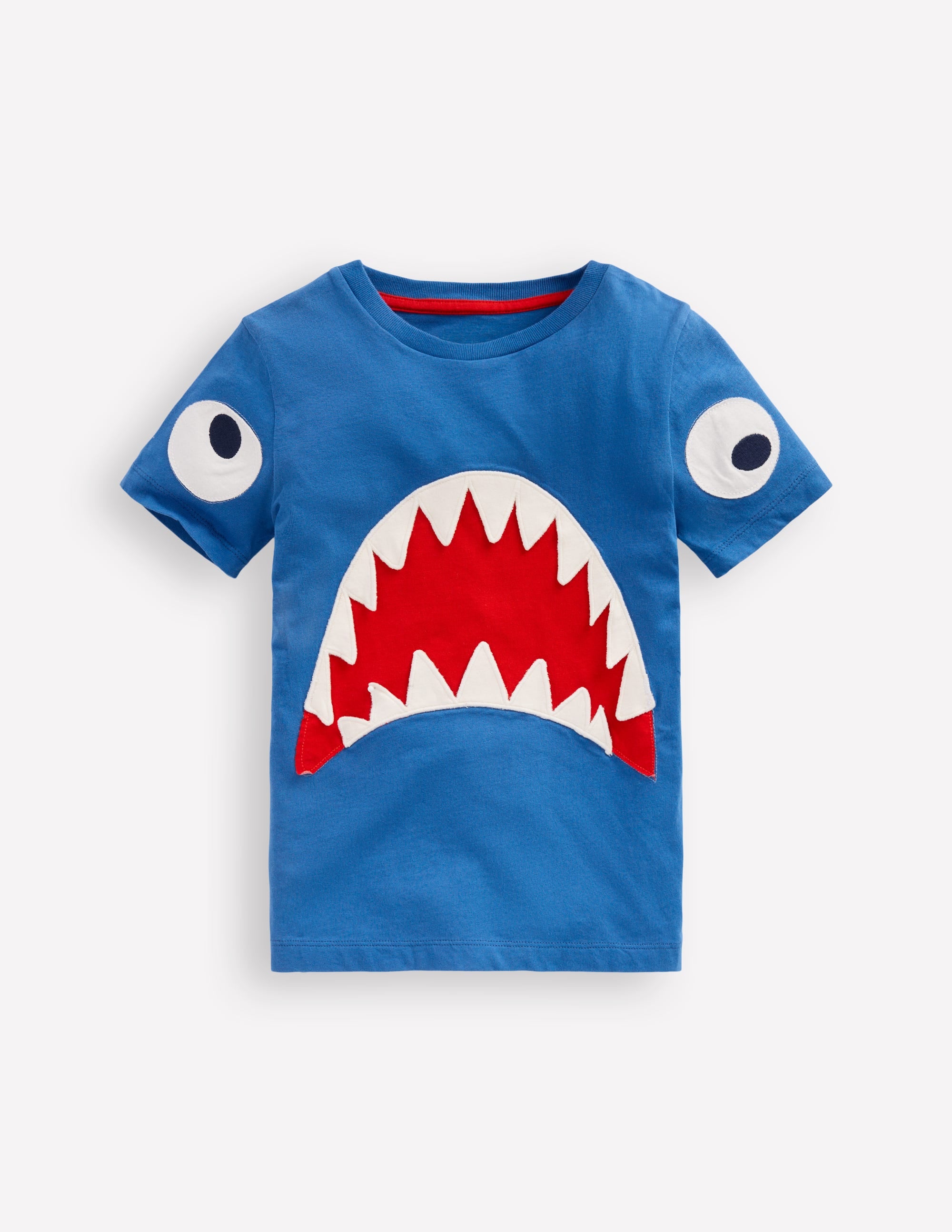 Short Sleeve Fun Appliqué Tee-Bluejay Shark - Image 1