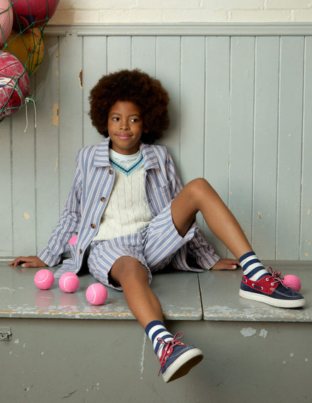 Twill Jacket-Grey Stripe