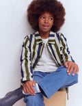 Twill Jacket-Blue and Green Stripe