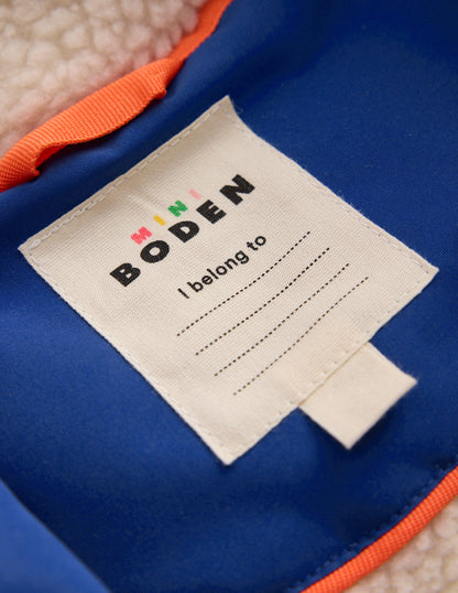 Boys Borg Lined Anorak-Orange Colour Block-7