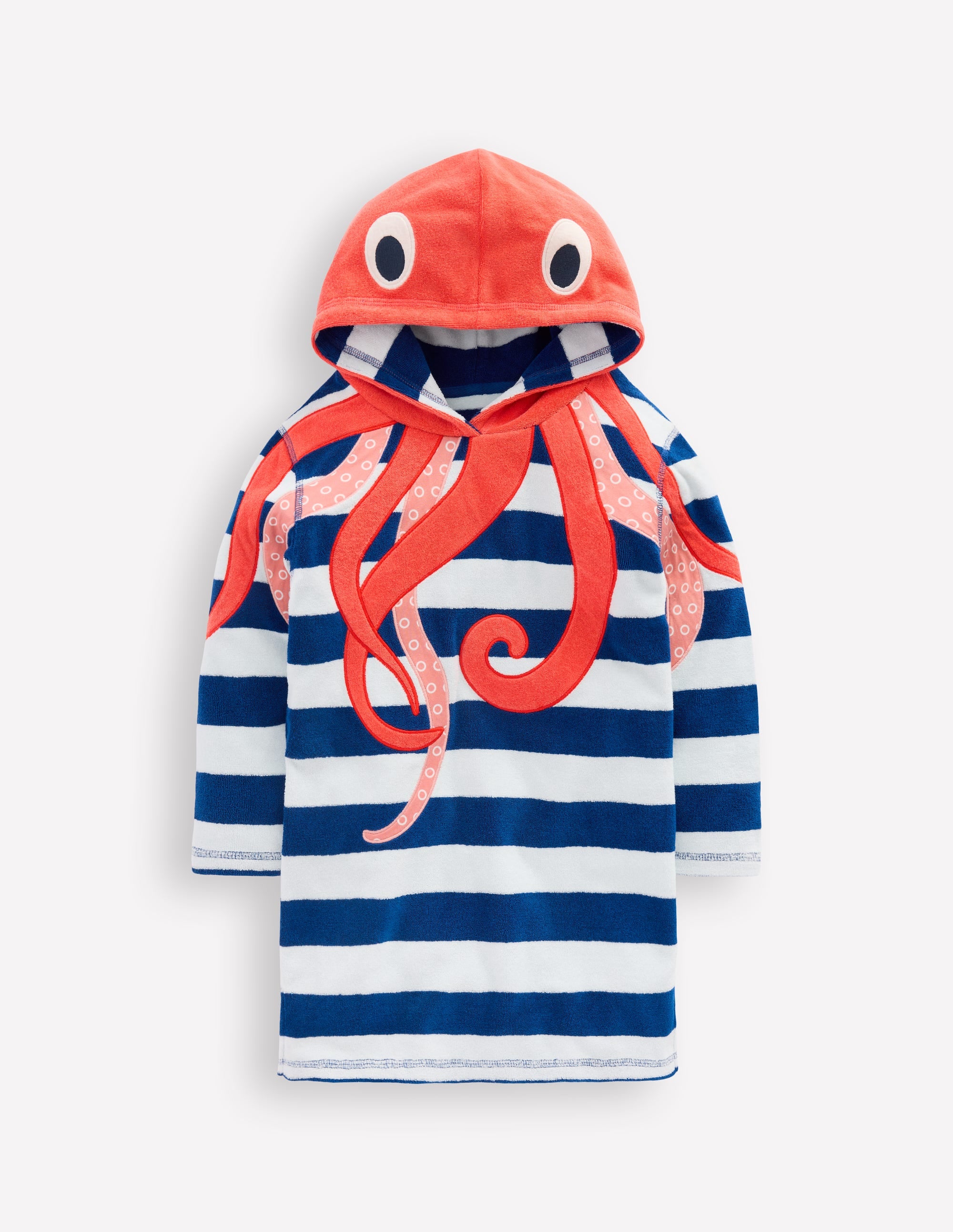 Appliqué Towelling Throw-on-Stripe Octopus - Image 1