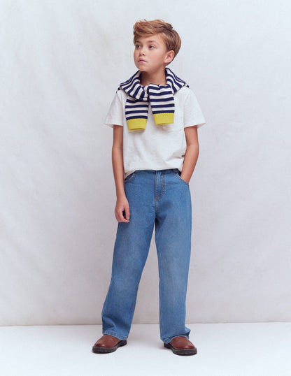 Relaxed Straight Jeans-Mid Wash-4