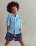 Soft Denim Shorts-Denim