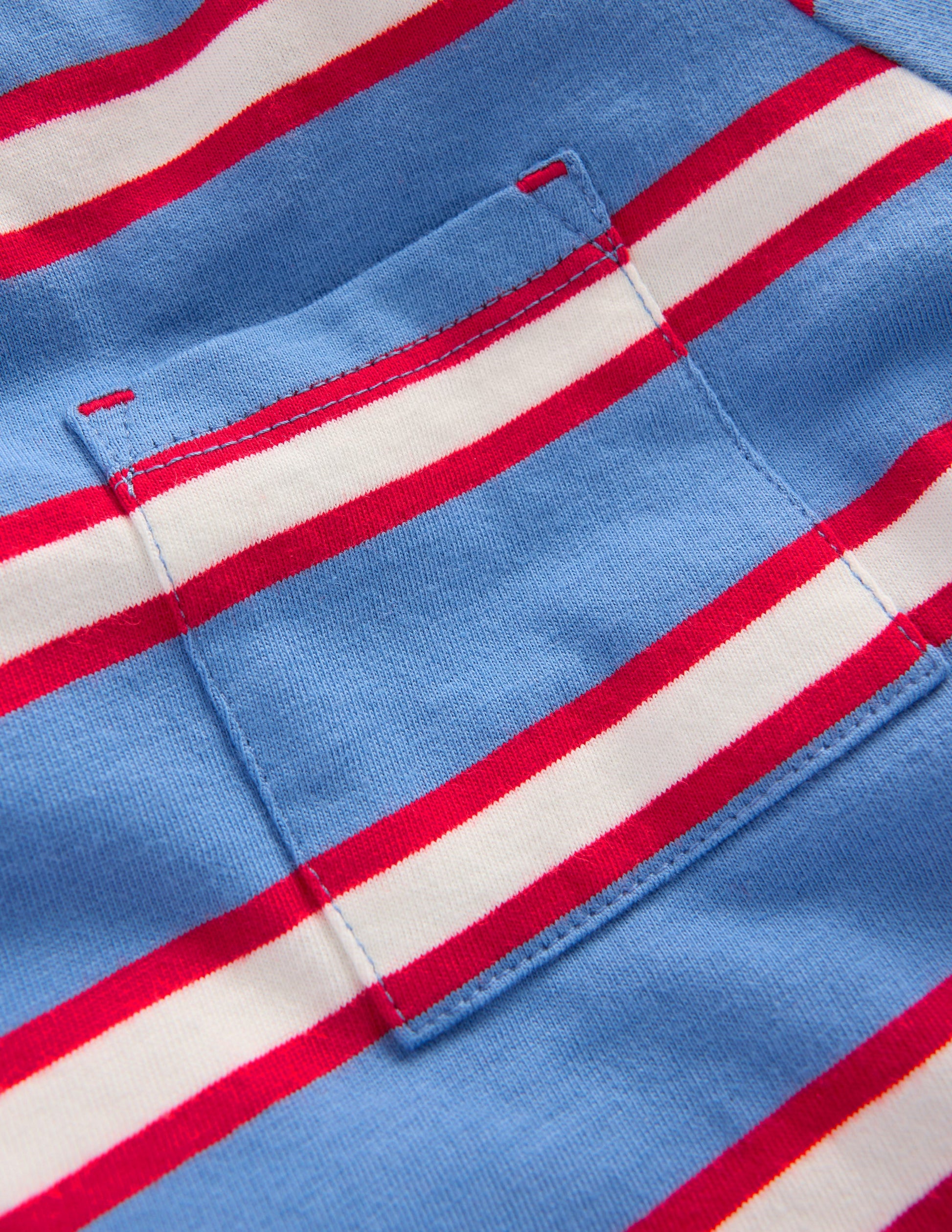 Layered Look T-shirt-Blue/Red-3