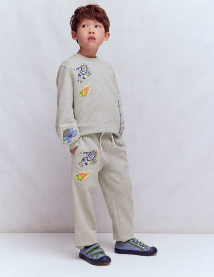 Badge Joggers-Grey Space