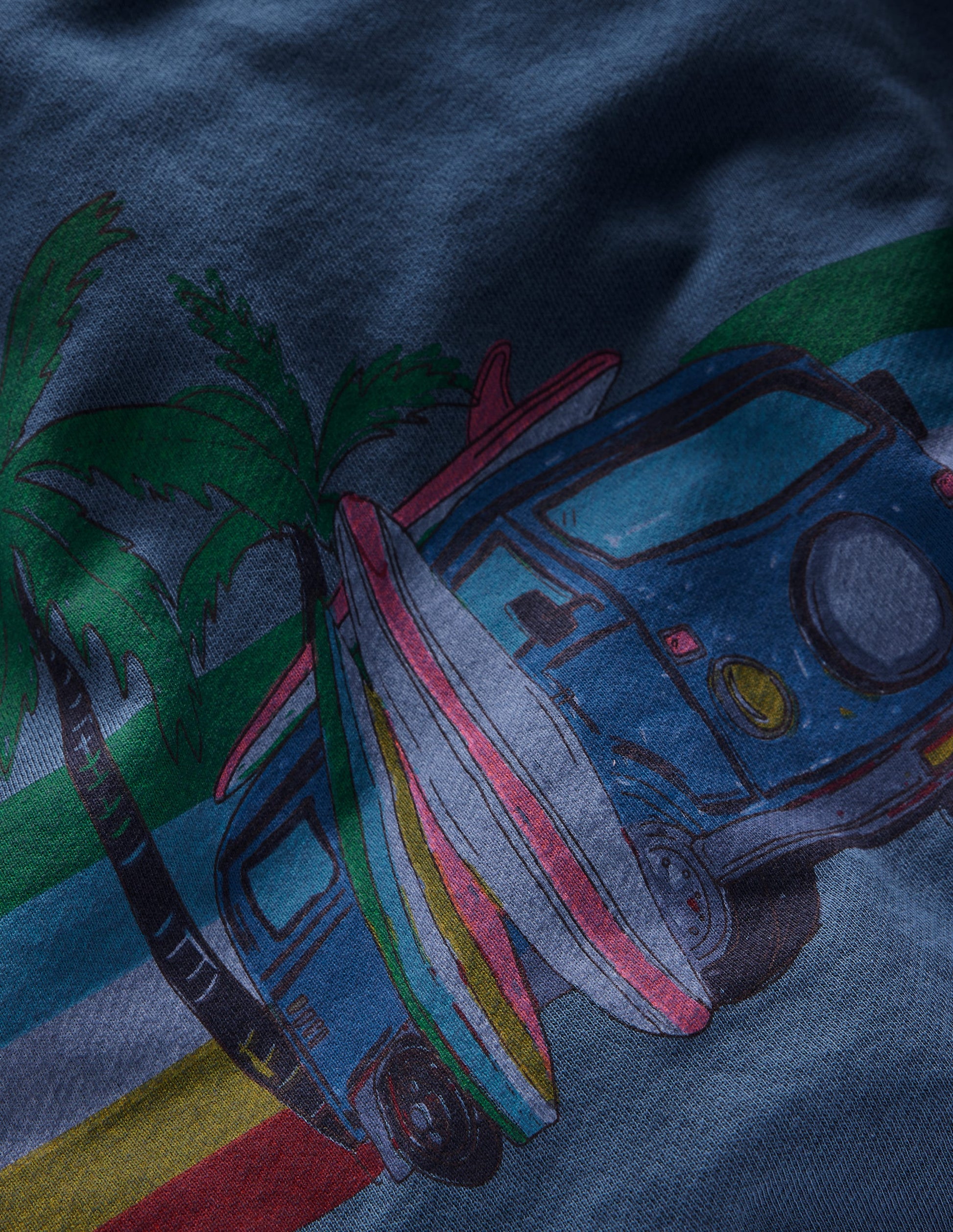 Garment Dye Graphic Hoodie-Holiday Car-4