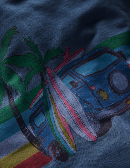 Garment Dye Graphic Hoodie-Holiday Car-4